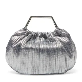 Allison Evening Bag in Dark Silver Pleat