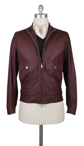 Brunello Cucinelli Burgundy Red Bomber Jacket