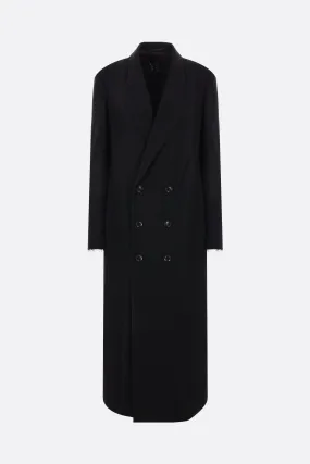 double-breasted lightweight wool coat