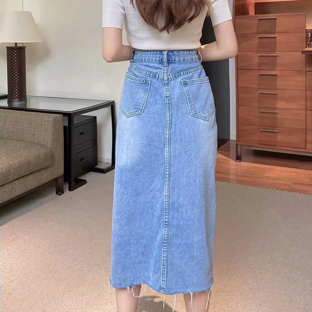 Julia Fashion - Denim Skirt   Woman Jeans Skirts